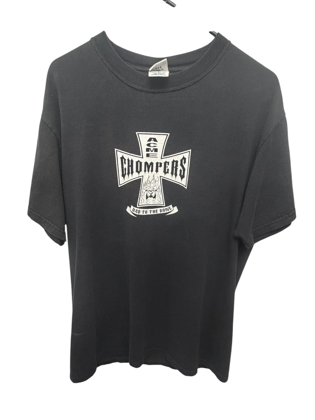 Vintage Six Flags Looney Tunes Taz ACME Chompers Bad to the Bone Graphic T-Shirt
