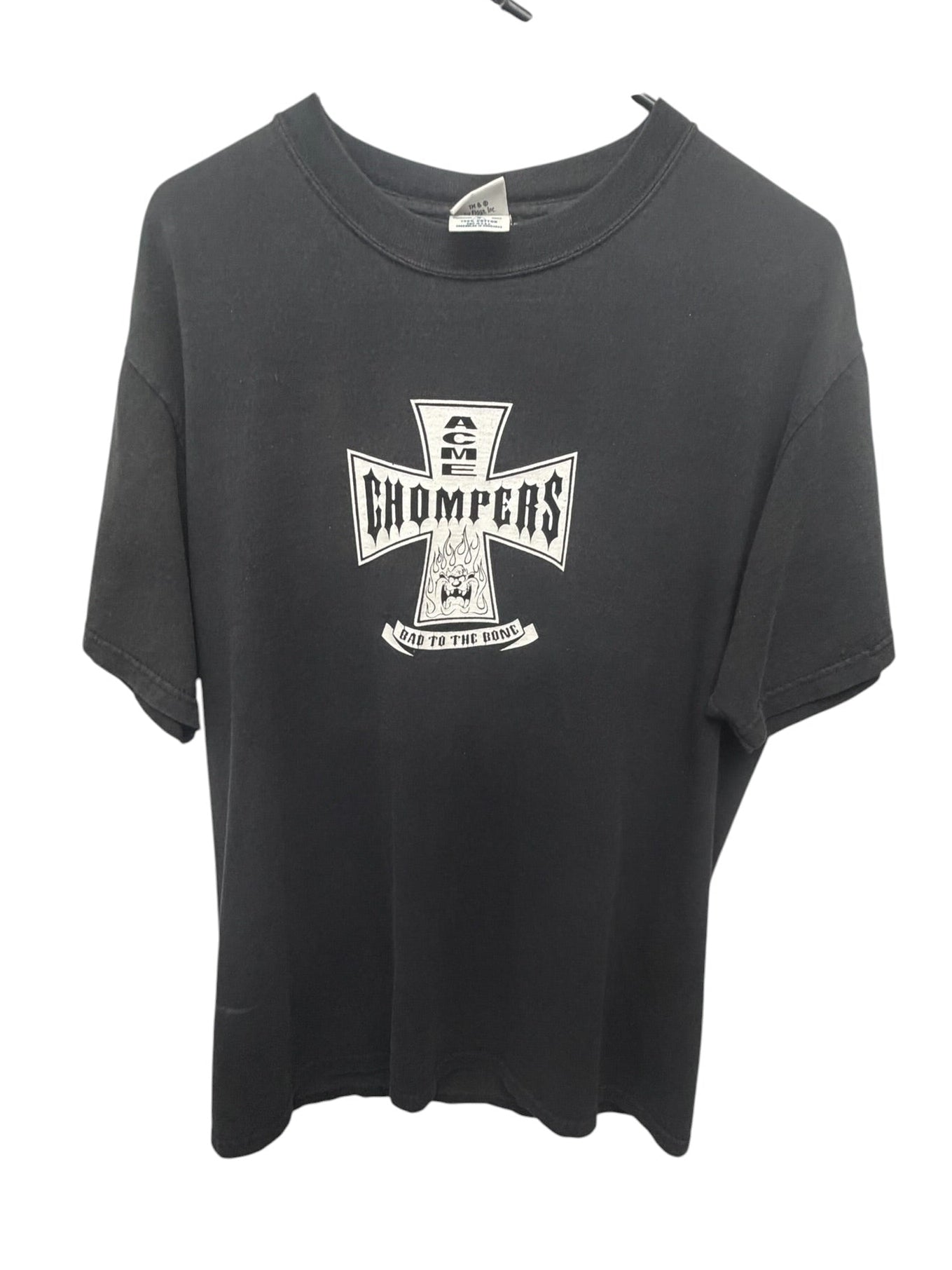 Vintage Six Flags Looney Tunes Taz ACME Chompers Bad to the Bone Graphic T-Shirt