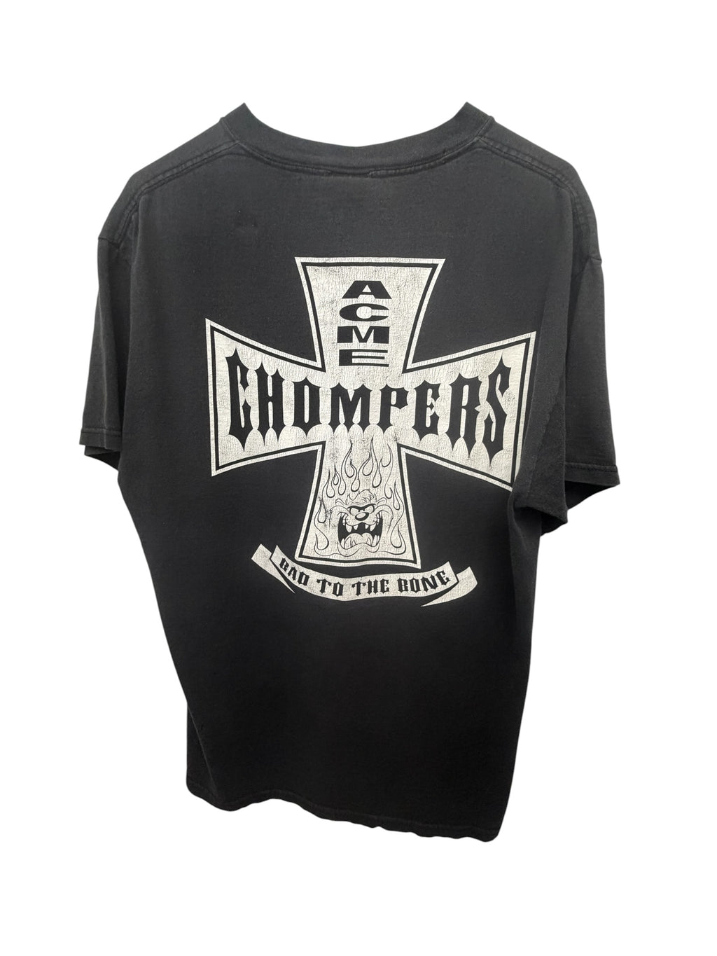 Vintage Six Flags Looney Tunes Taz ACME Chompers Bad to the Bone Graphic T-Shirt