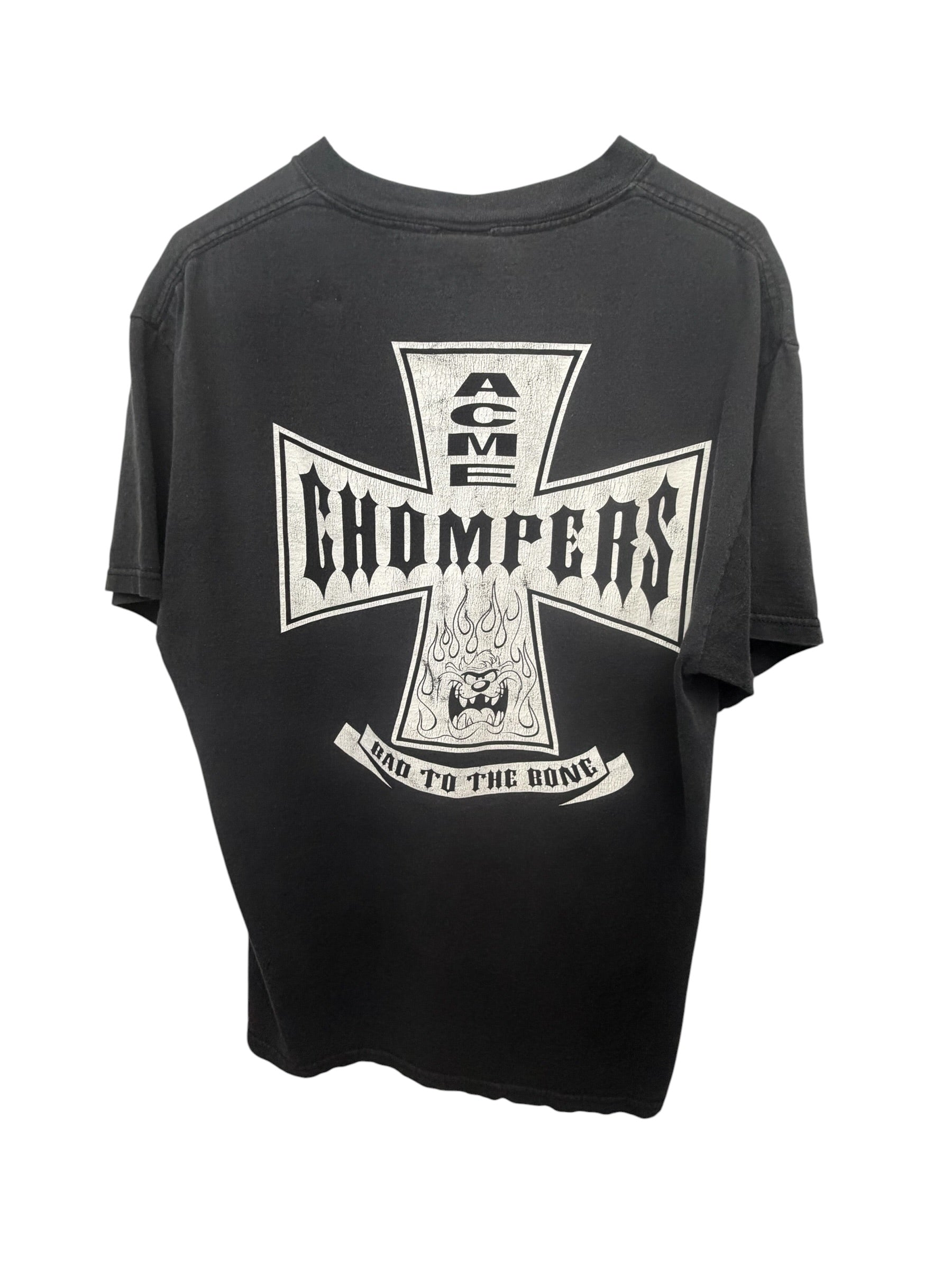 Vintage Six Flags Looney Tunes Taz ACME Chompers Bad to the Bone Graphic T-Shirt