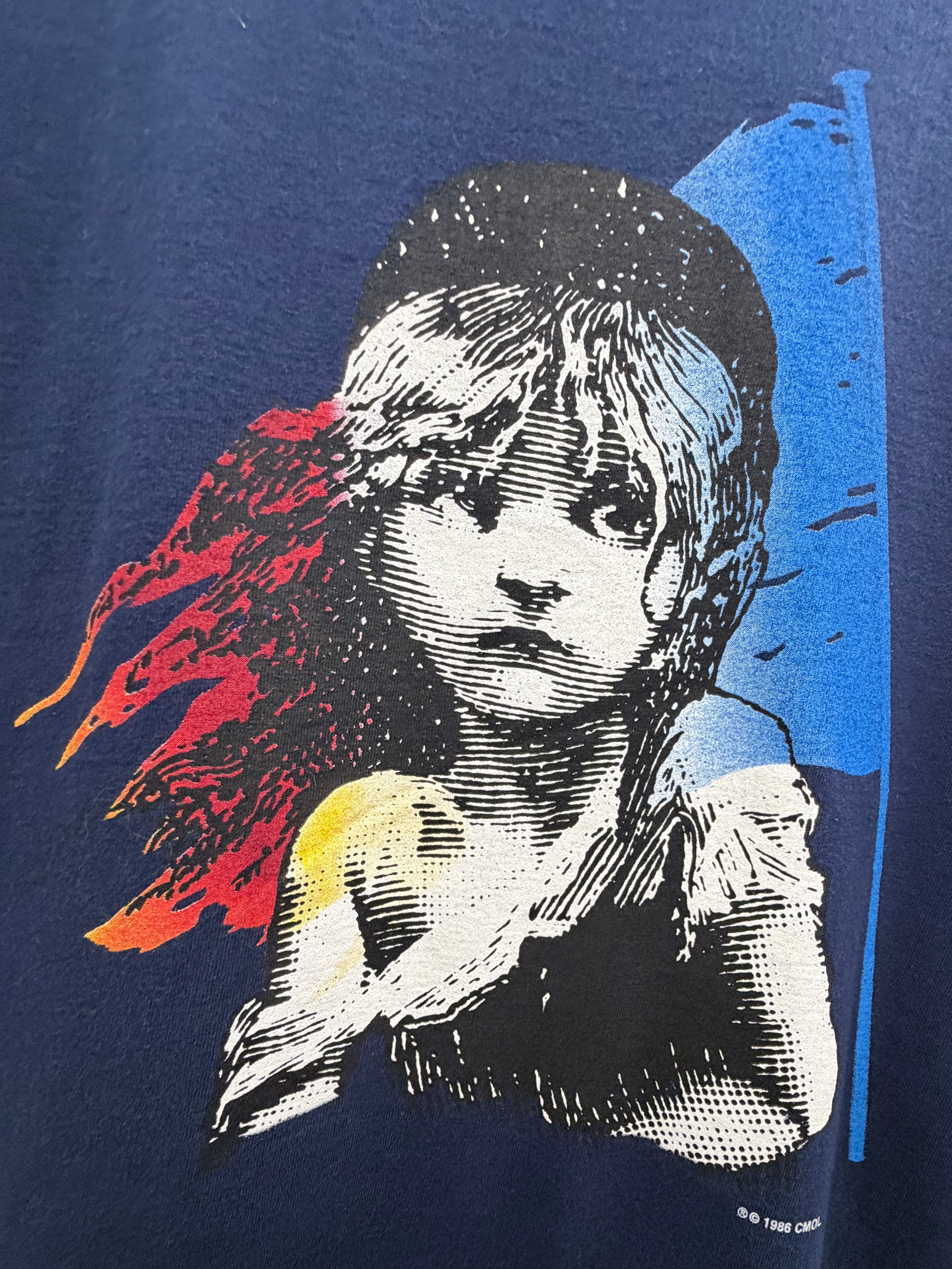Vintage 1986 Les Miserables Broadway Musical Graphic T-Shirt
