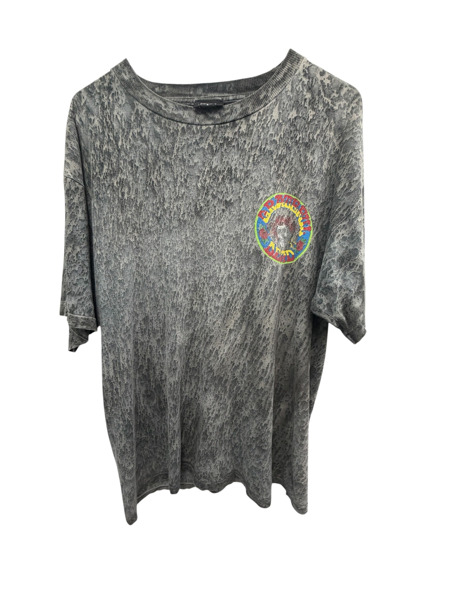 Vintage 1992 Grateful Dead Skull and Roses Acid Wash T-Shirt