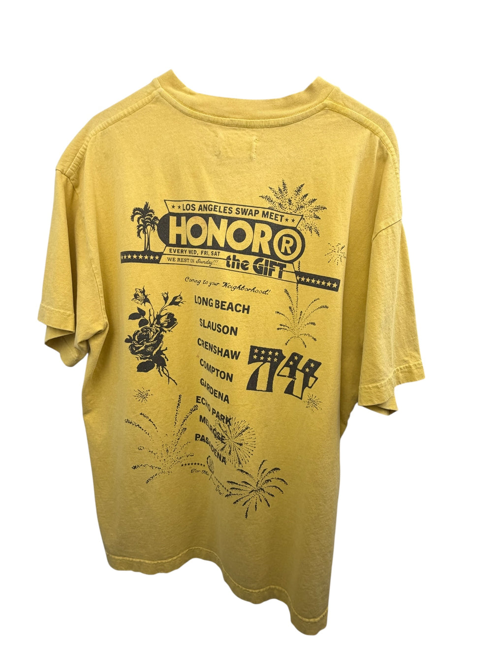 Honor The Gift LA County Swap Meet Graphic T-shirt Yellow