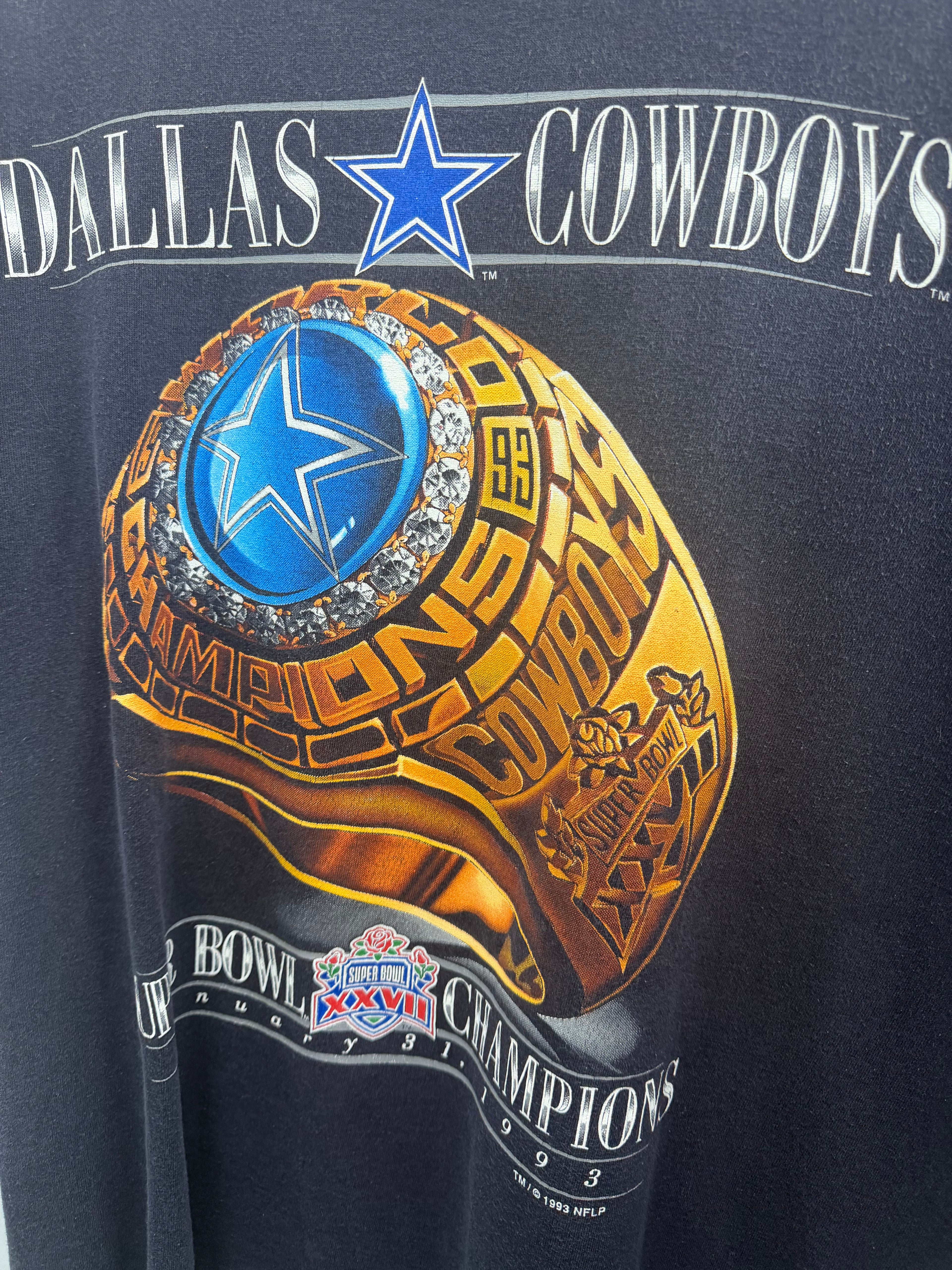Vintage 1993 Dallas Cowboys Super Bowl XXVll Champions Ring Shirt