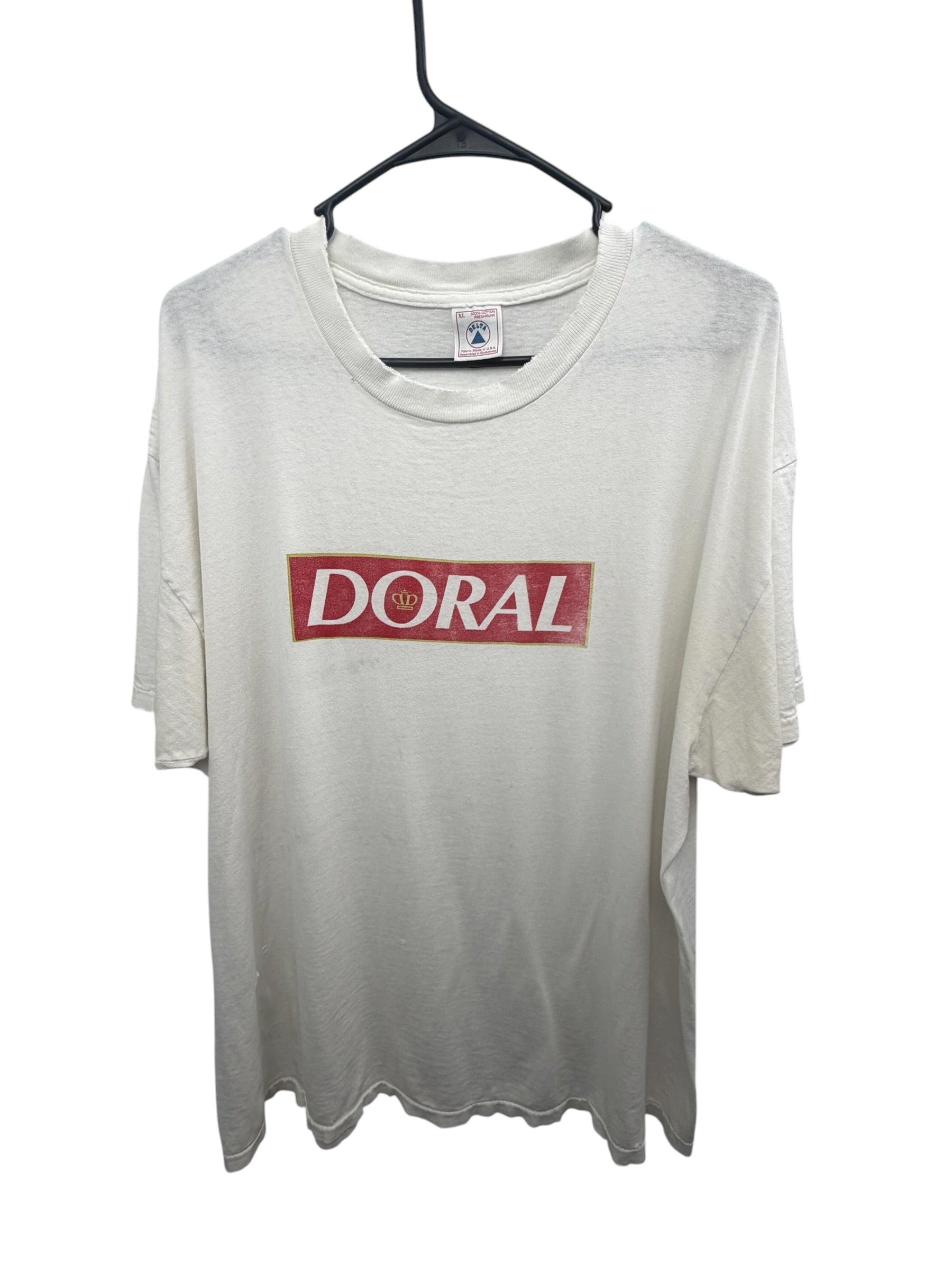Vintage 90s Doral Cigarettes Box Logo T-shirt Made in USA