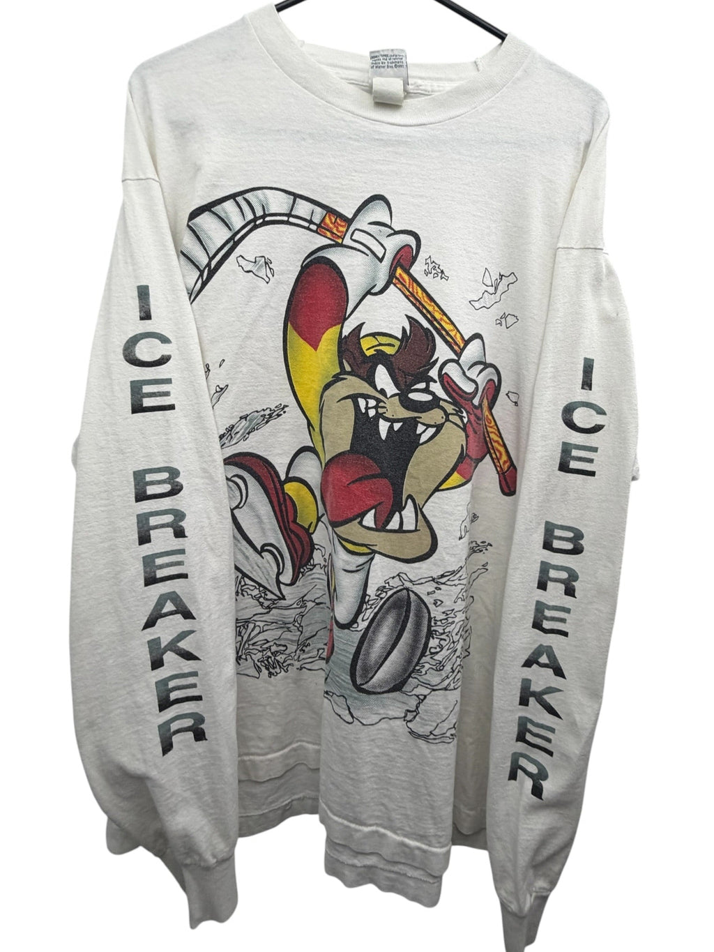 Vintage 1990s Looney Tunes Taz Ice Breaker Hockey Longsleeve