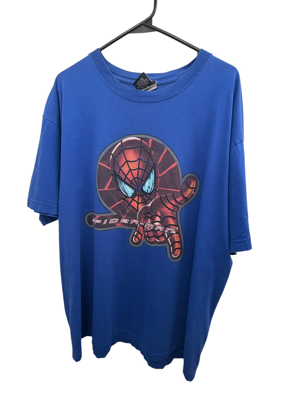 Vintage 2002 Spider- Man Movie Promo Blue Graphic T-Shirt