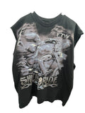 Vintage Liquid Blue FTW Shut Up And Ride Skeleton Biker Sleeveless T-Shirt