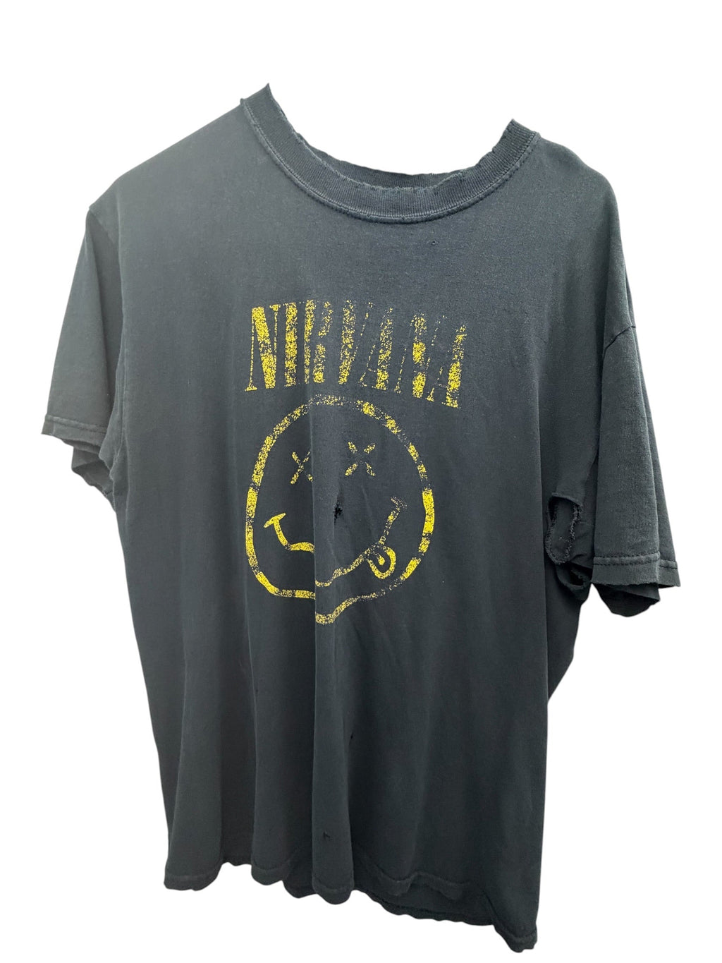 Golden Nirvana Smiley Face Graphic T-Shirt