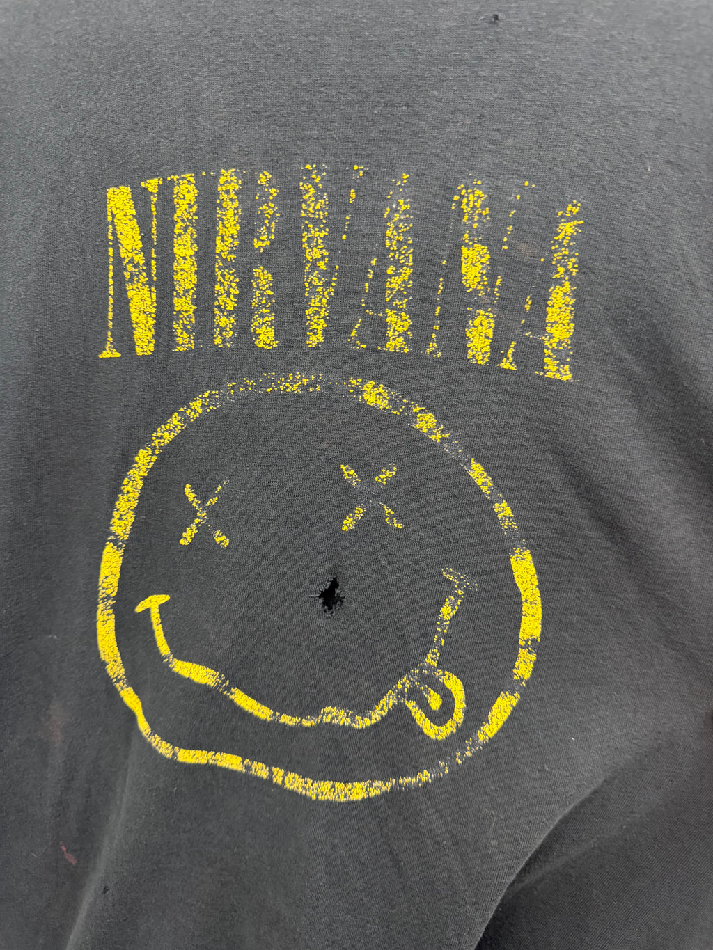 Golden Nirvana Smiley Face Graphic T-Shirt