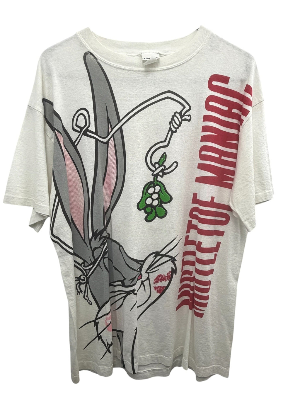 Vintage 1993 Warner Bros Bugs Bunny Mistletoe Maniac Graphic T’Shirt