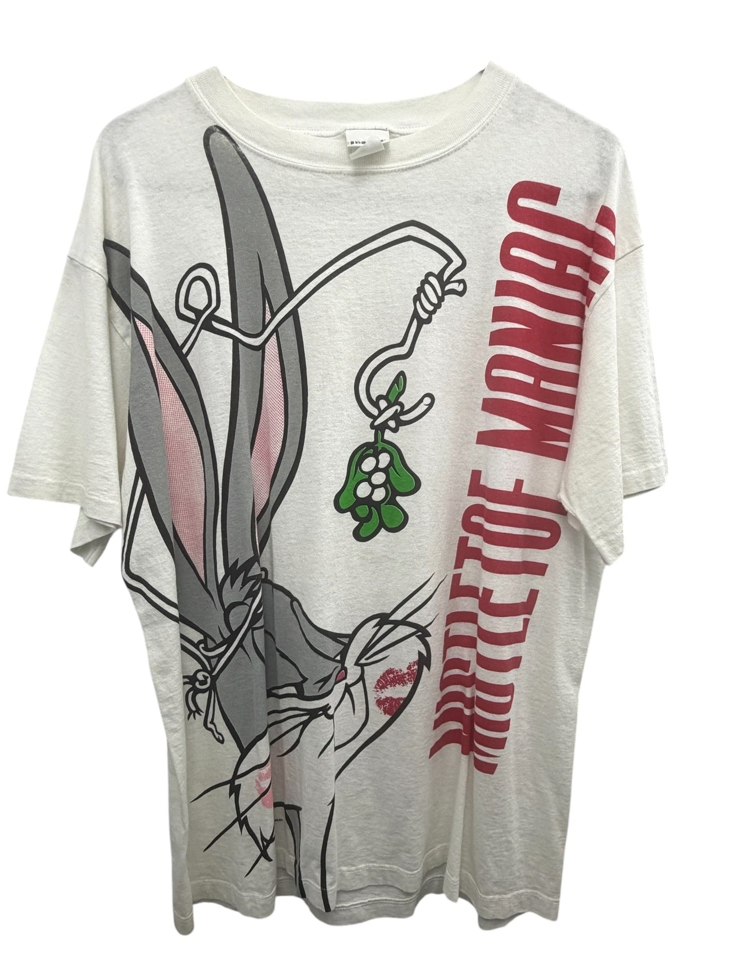 Vintage 1993 Warner Bros Bugs Bunny Mistletoe Maniac Graphic T’Shirt