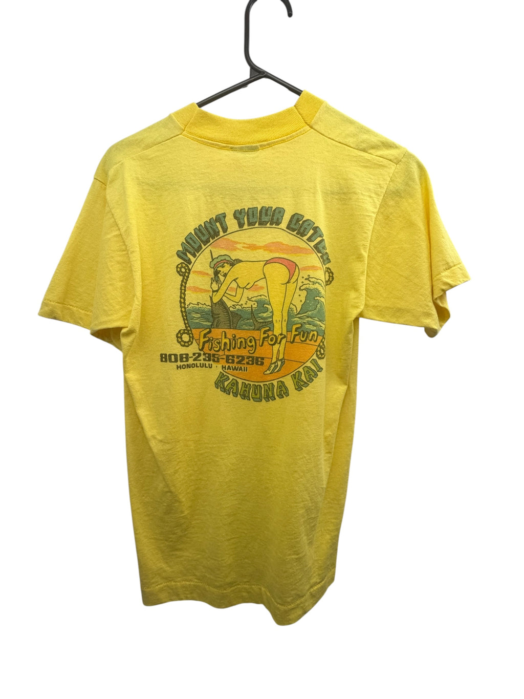 Vintage 80s Kahuna Kai “Mount Your Catch”Fishing Graphic T-Shirt