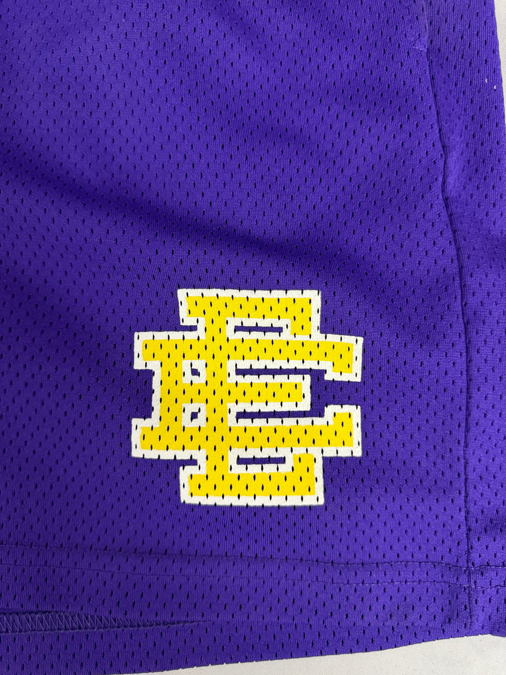 Eric Emanuel EE Basic Mesh Shorts in Purple and Yellow