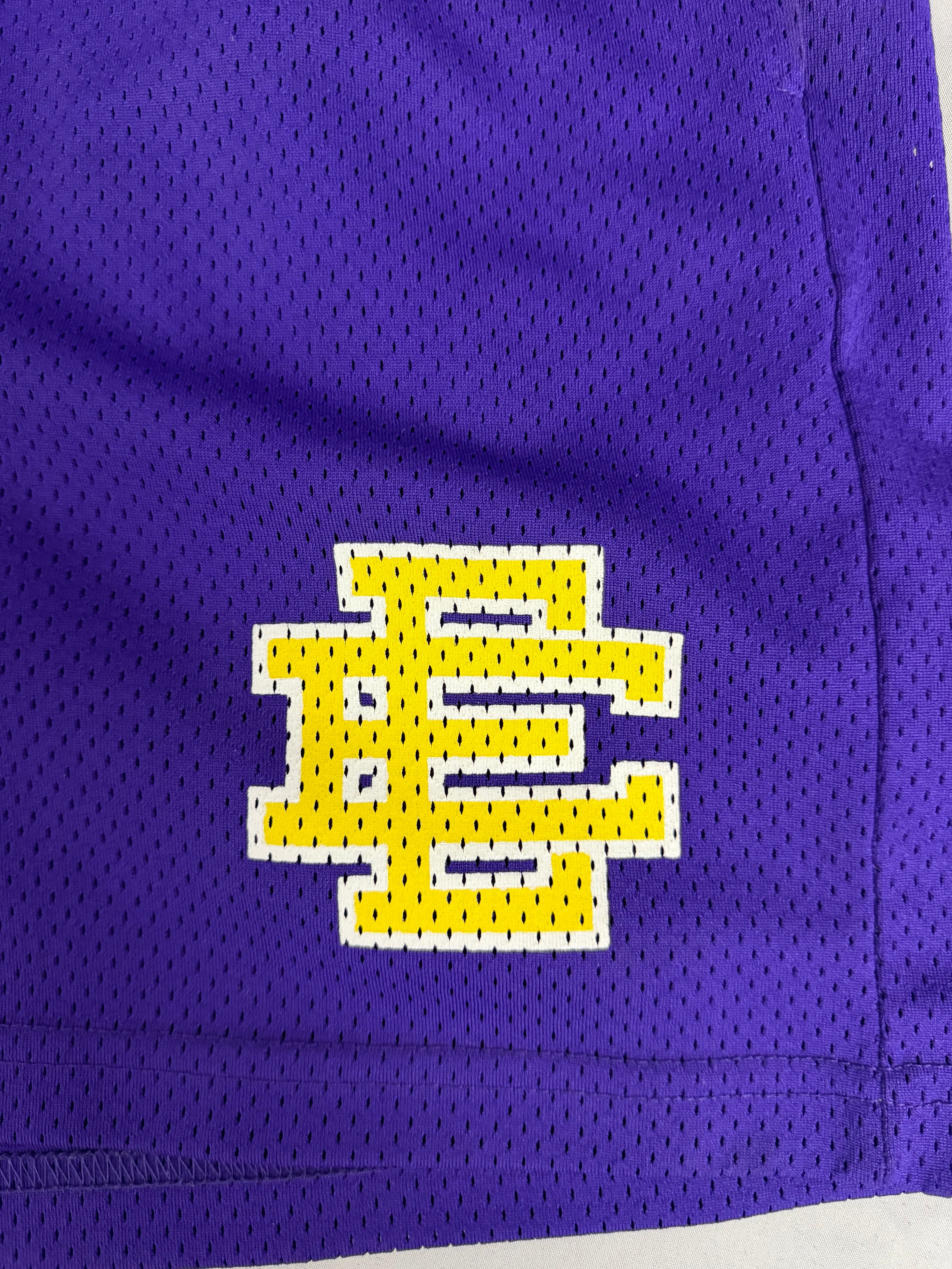 Eric Emanuel EE Basic Mesh Shorts in Purple and Yellow