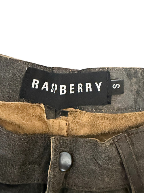 GV Gallery Raspberry Hills Rusted Chocolate Distressed Leather Double Knee Shorts