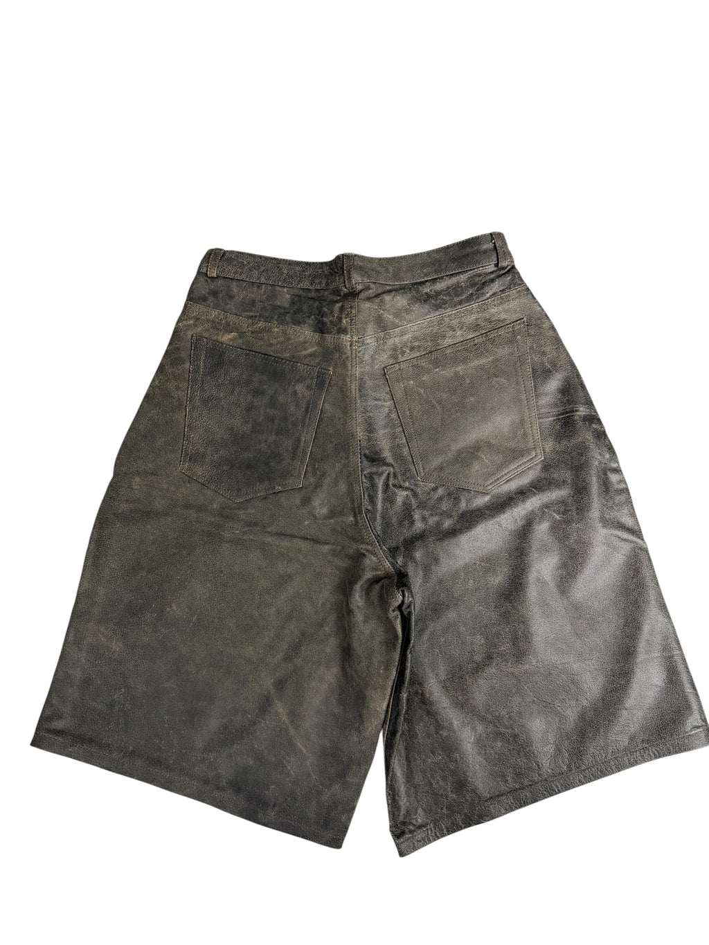 GV Gallery Raspberry Hills Rusted Chocolate Distressed Leather Double Knee Shorts